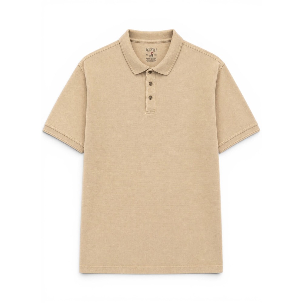 RedHead Polo Shirt Mens 2XL Gorpcore Workwear Normcore Tan Short Sleeve Dadcore